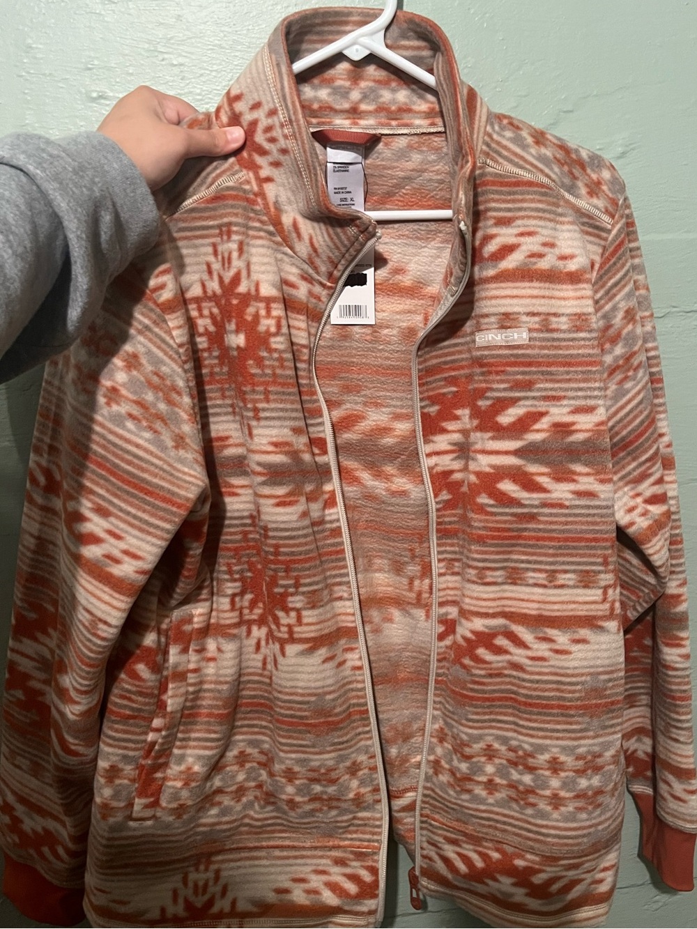 Cinch Women's Rust & Cream Aztec Fleece Jacket